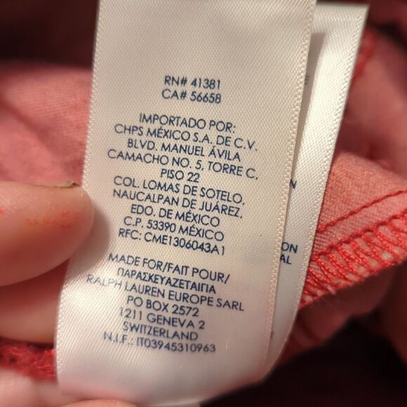 Chaps Pants Womens 14 Red Jeans Capri Mid Waist Tapered Leg Zip Fly Cotton Blend - Picture 7 of 10